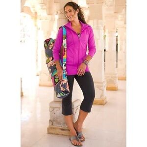 NWOT Athleta Rishi Yoga Hot Pink Zip Up Hoodie Activewear Running Fitted Gym